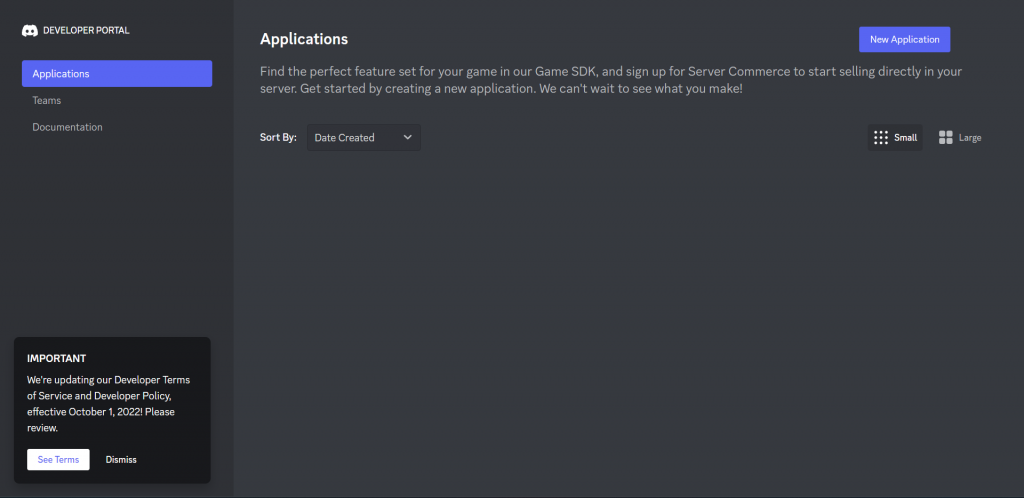 Discord Developper Portal